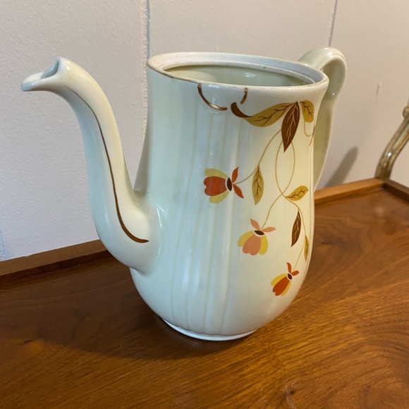 Vintage Autum Leaf Swan Neck Spouted Coffee/Tea Pot - Picture 2 of 4
